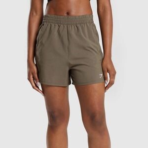 Gymshark | Woven Pocket Athletic Shorts in Camo Brown size XS
